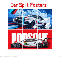 Set of 6 racing car wallpaper stickers for asthetic room